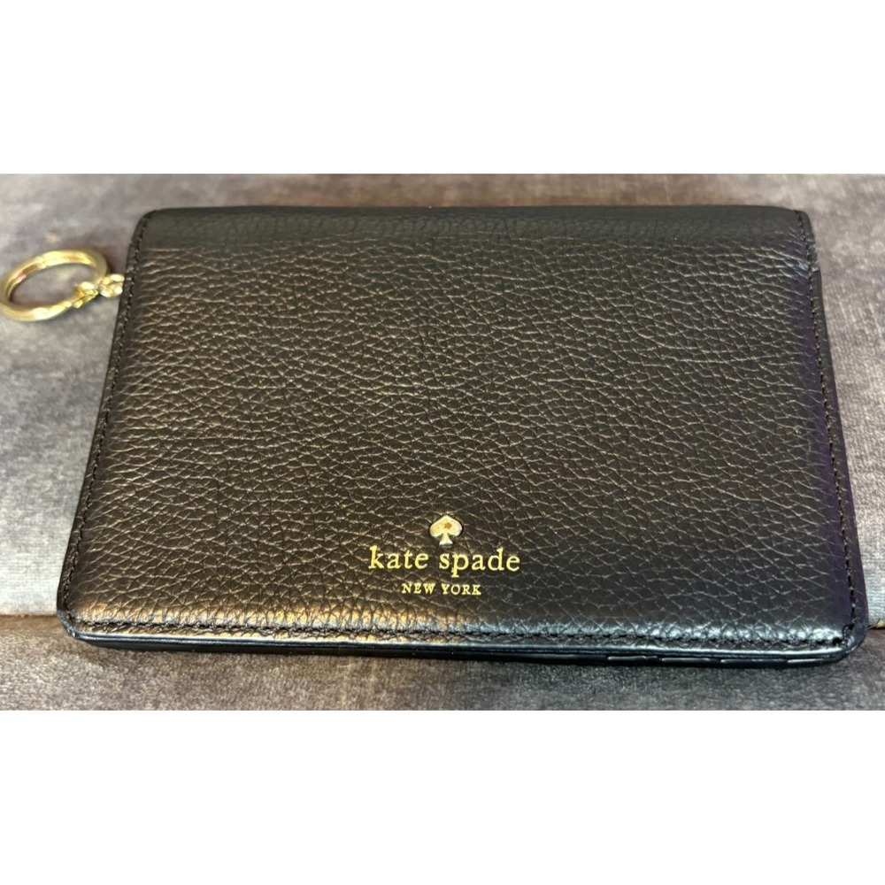 Kate Spade Card Wallet Black‎ Regina Larchmont Avenue Leather WLRU5000